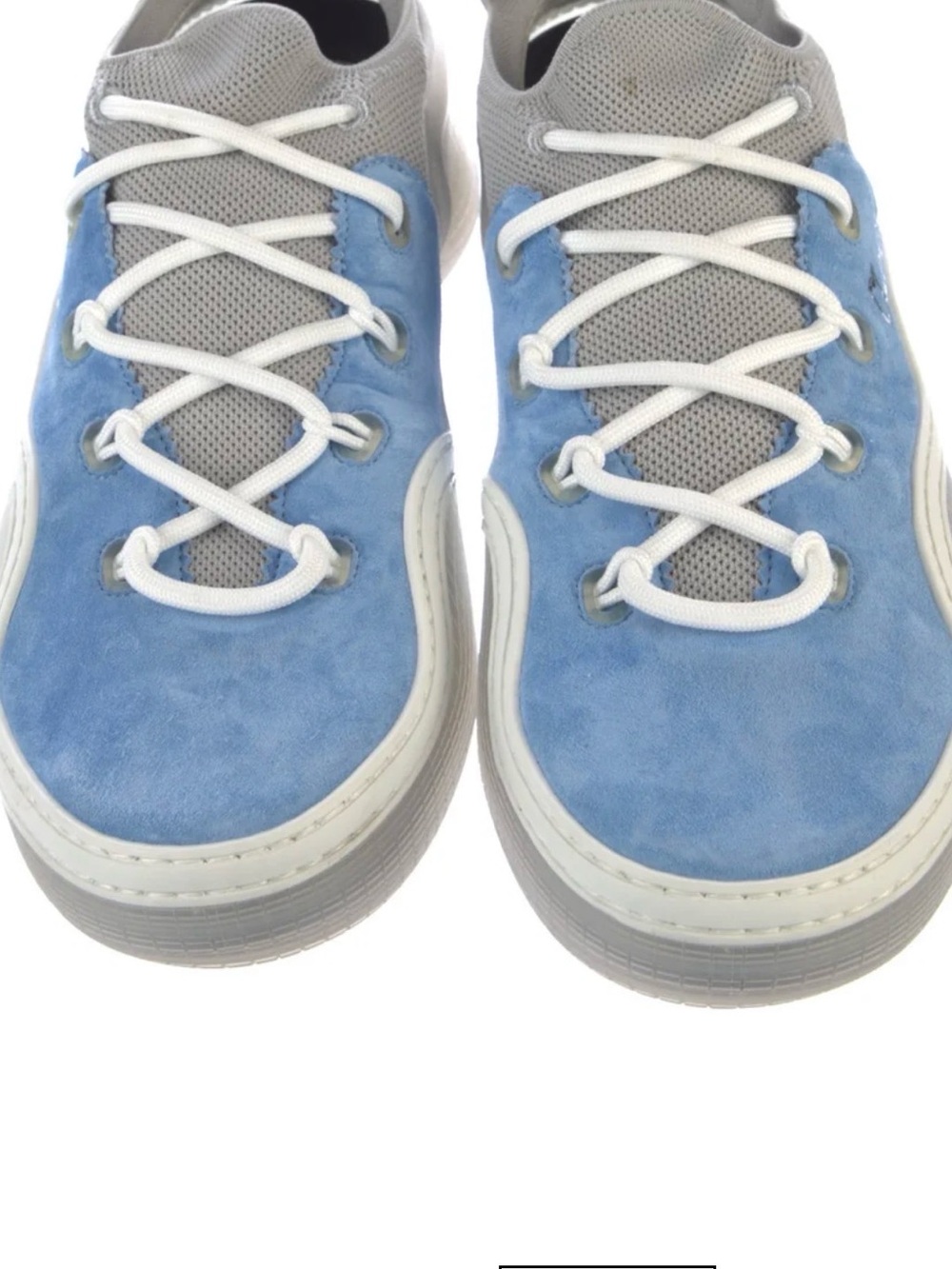 Christian Louboutin Light Blue and Gray Suede Athletic Sneakers euro 42.5